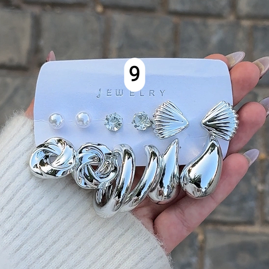 پک گوشواره نقره ای-کد9 