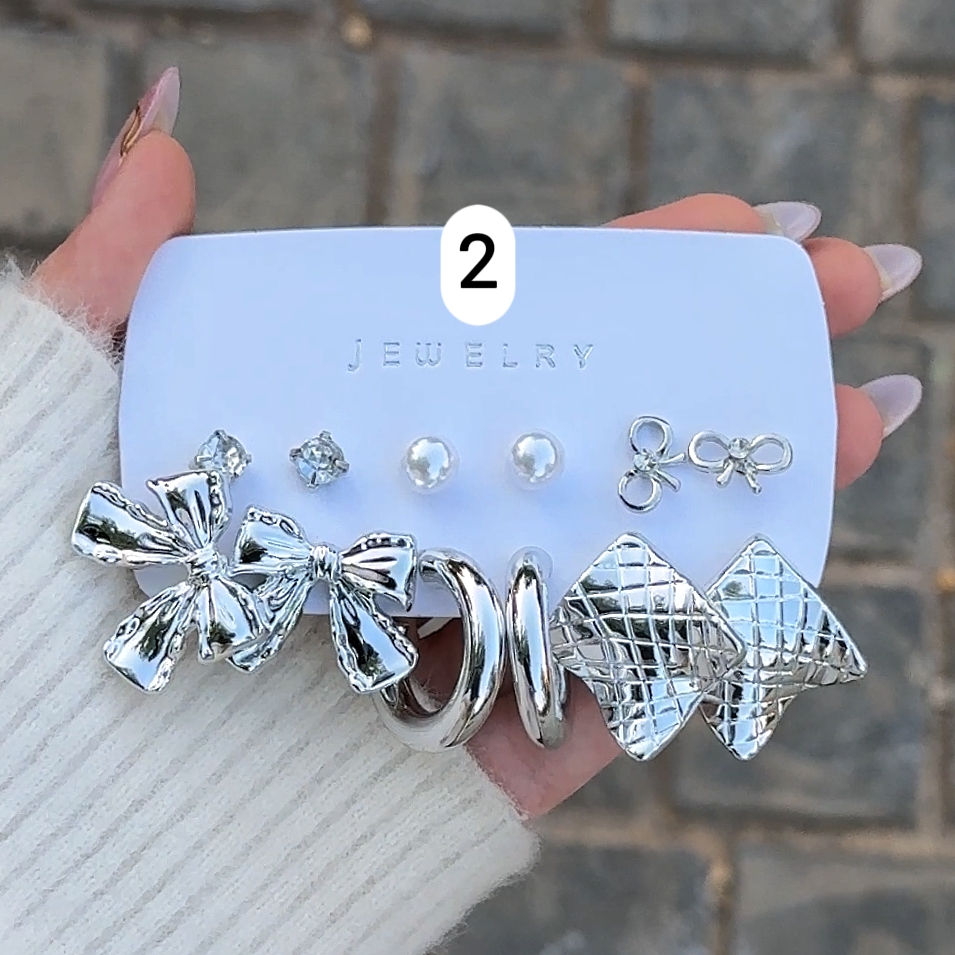 پک گوشواره نقره ای-کد2 