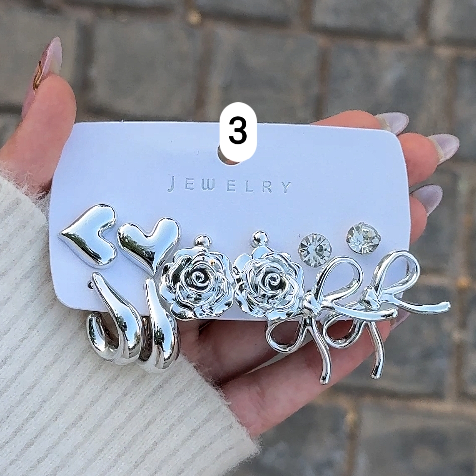 پک گوشواره نقره ای-کد3 